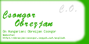 csongor obrezjan business card